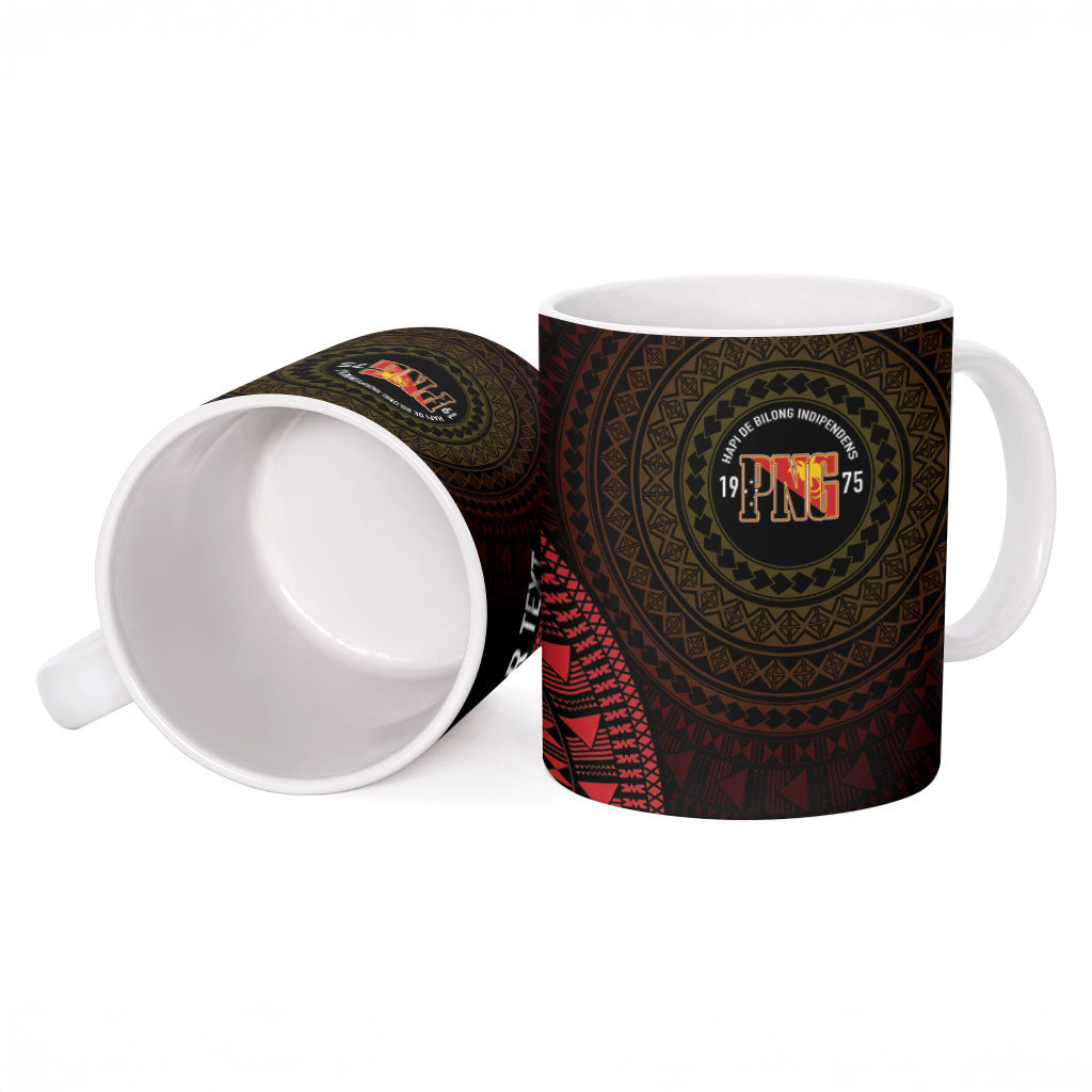Papua New Guinea Independence Personalized Ceramic Mug Tapa Circle LT7 - Polynesian Pride