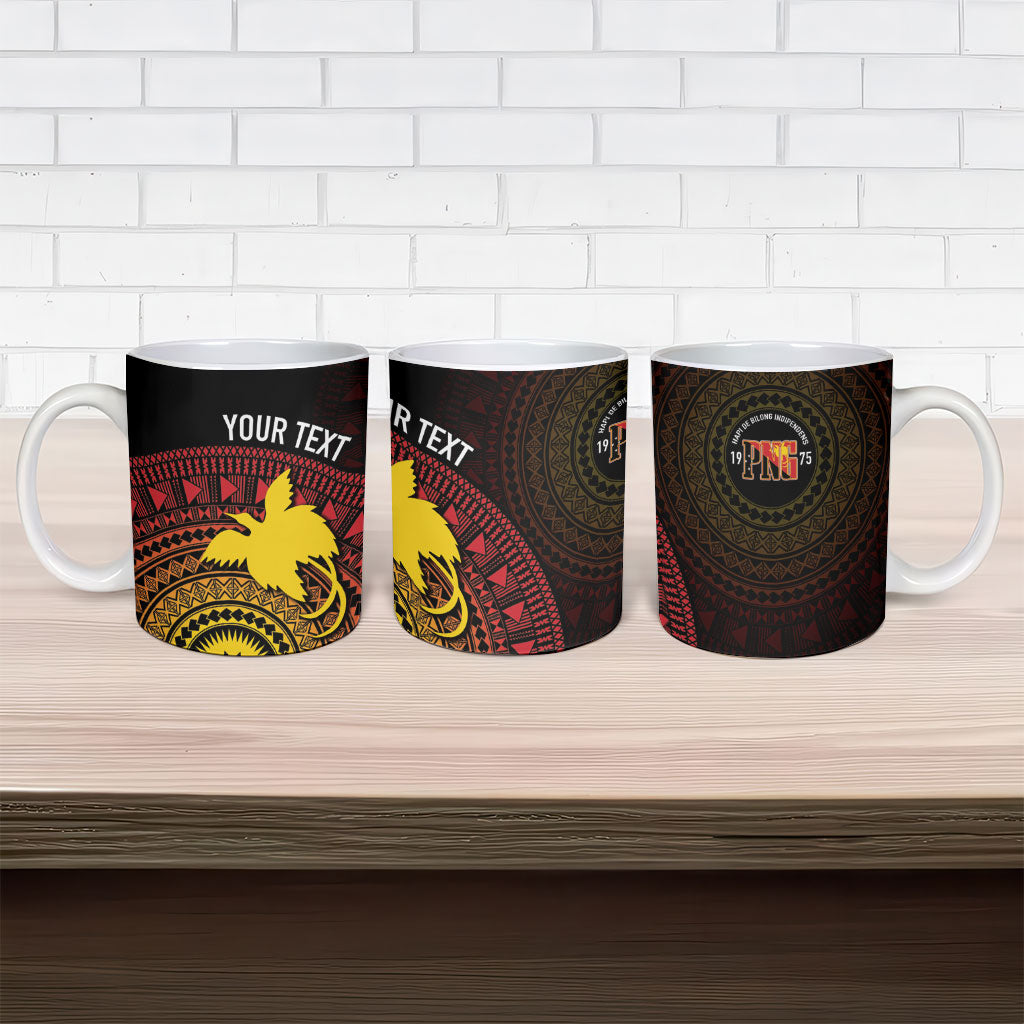 Papua New Guinea Independence Personalized Ceramic Mug Tapa Circle LT7 - Polynesian Pride