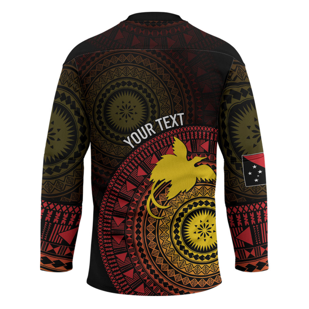 Papua New Guinea Independence Personalized Hockey Jersey Tapa Circle LT7 - Polynesian Pride