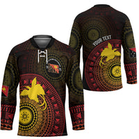 Papua New Guinea Independence Personalized Hockey Jersey Tapa Circle LT7 - Polynesian Pride