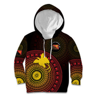 Papua New Guinea Independence Personalized Kid Hoodie Tapa Circle LT7 Hoodie Black - Polynesian Pride