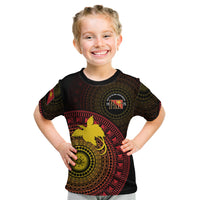 Papua New Guinea Independence Personalized Kid T Shirt Tapa Circle LT7 Black - Polynesian Pride