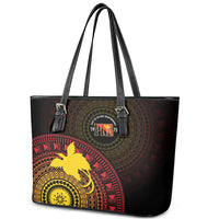 Papua New Guinea Independence Leather Tote Bag Tapa Circle LT7 - Polynesian Pride