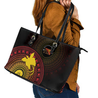 Papua New Guinea Independence Leather Tote Bag Tapa Circle LT7 - Polynesian Pride