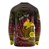 Papua New Guinea Independence Personalized Long Sleeve Shirt Tapa Circle LT7 - Polynesian Pride