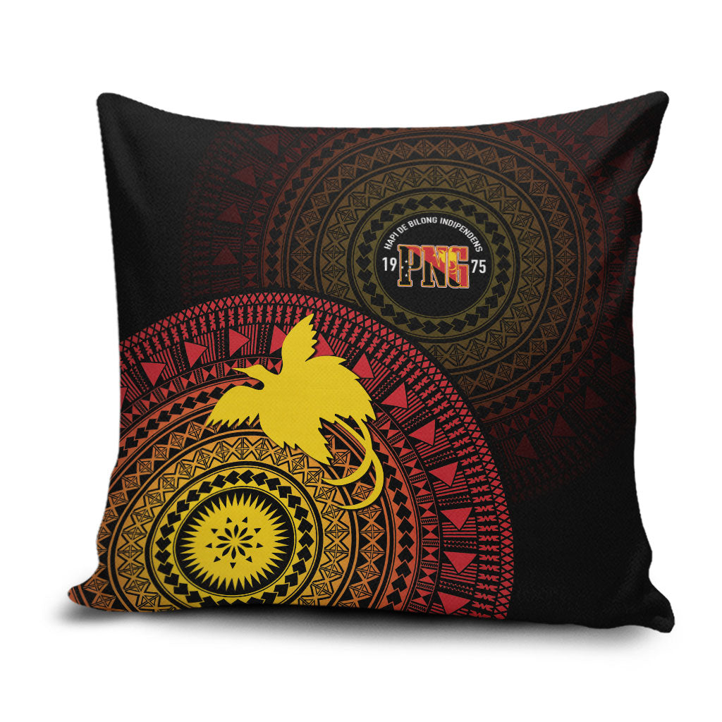 Papua New Guinea Independence Pillow Cover Tapa Circle LT7 Black - Polynesian Pride
