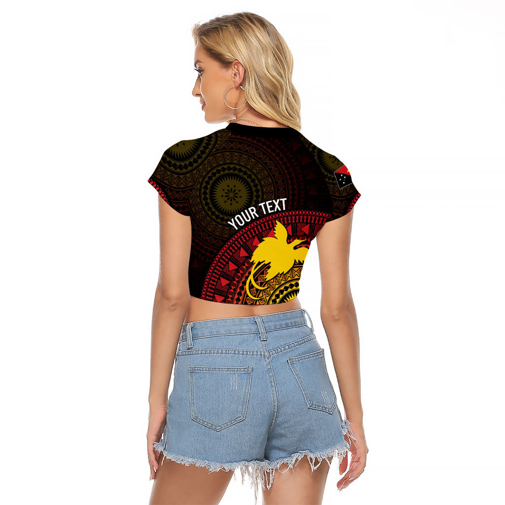 Papua New Guinea Independence Personalized Raglan Cropped T Shirt Tapa Circle LT7 - Polynesian Pride