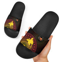 Papua New Guinea Independence Slide Sandals Tapa Circle LT7 - Polynesian Pride