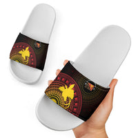 Papua New Guinea Independence Slide Sandals Tapa Circle LT7 - Polynesian Pride