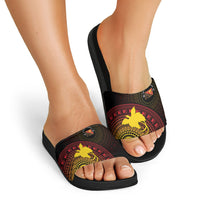 Papua New Guinea Independence Slide Sandals Tapa Circle LT7 - Polynesian Pride