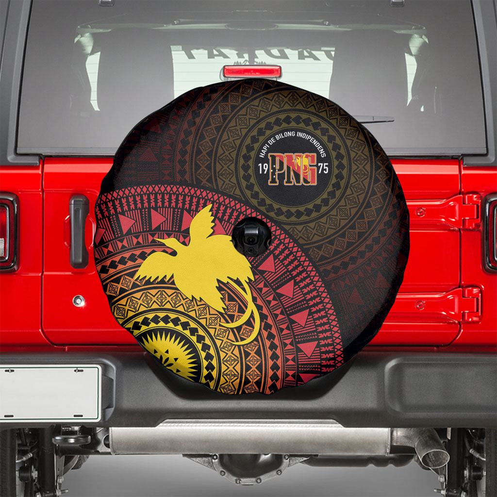 Papua New Guinea Independence Spare Tire Cover Tapa Circle LT7 - Polynesian Pride