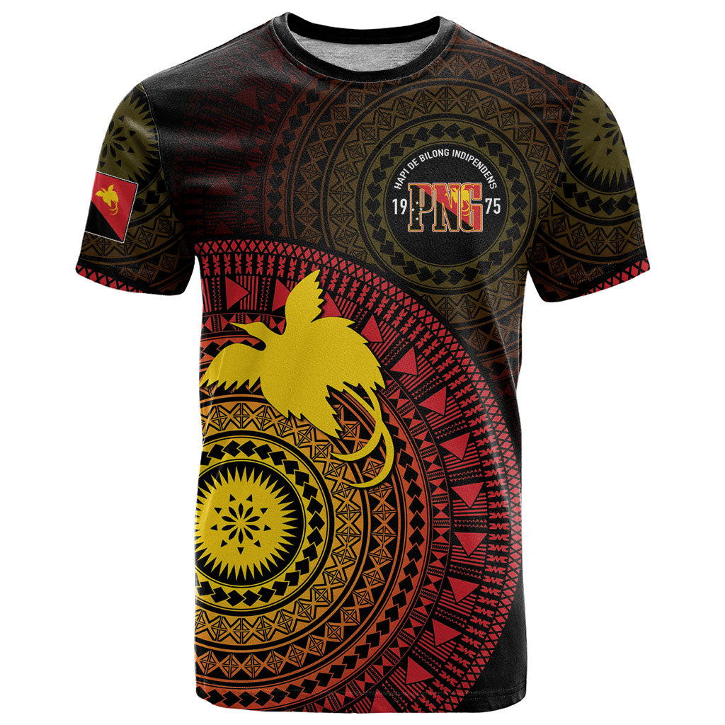 Papua New Guinea Independence Personalized T Shirt Tapa Circle LT7 Black - Polynesian Pride