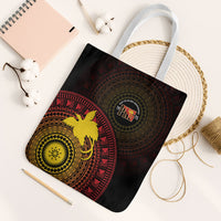 Papua New Guinea Independence Tote Bag Tapa Circle LT7 White Strap One Size Black - Polynesian Pride
