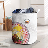 Hapi De Bilong Indipendens Papua New Guinea Laundry Basket PNG Lime Pot LT7 White - Polynesian Pride