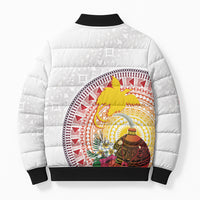 Hapi De Bilong Indipendens Papua New Guinea Bomber Puffer Jacket PNG Lime Pot LT7 - Polynesian Pride
