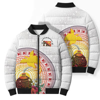 Hapi De Bilong Indipendens Papua New Guinea Bomber Puffer Jacket PNG Lime Pot LT7 - Polynesian Pride