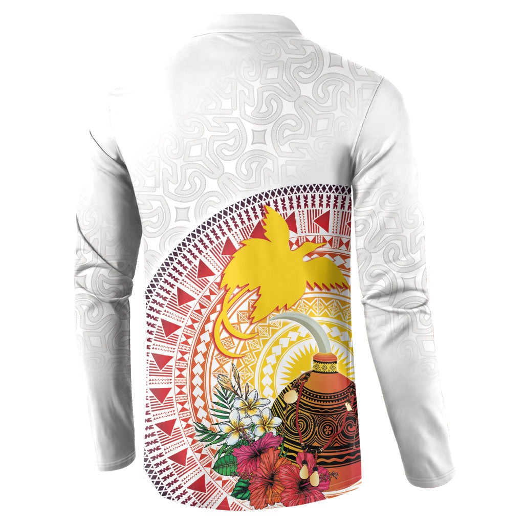 Hapi De Bilong Indipendens Papua New Guinea Button Sweatshirt PNG Lime Pot LT7 - Polynesian Pride