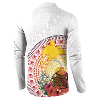Hapi De Bilong Indipendens Papua New Guinea Button Sweatshirt PNG Lime Pot LT7 - Polynesian Pride