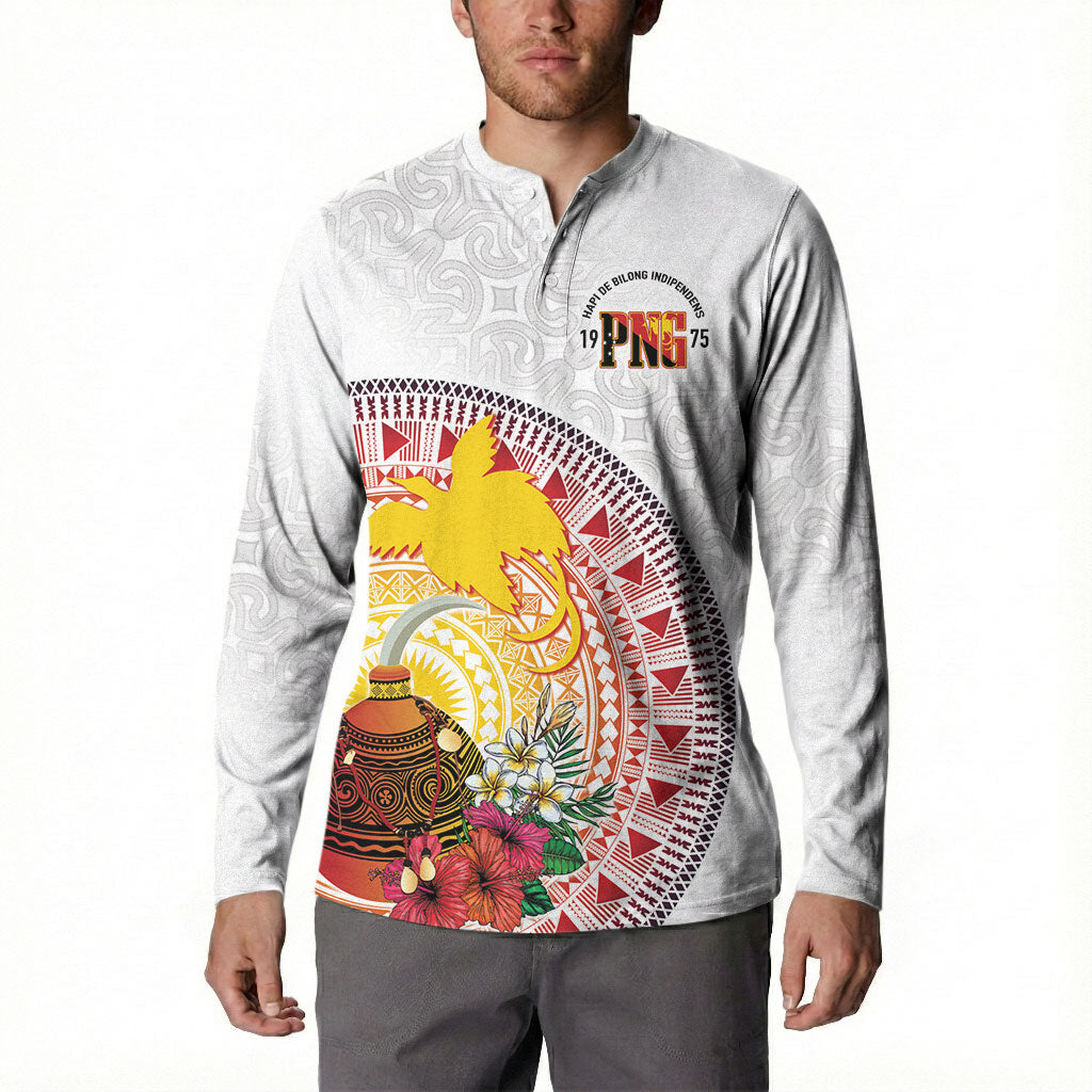 Hapi De Bilong Indipendens Papua New Guinea Button Sweatshirt PNG Lime Pot LT7 - Polynesian Pride