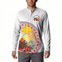 Hapi De Bilong Indipendens Papua New Guinea Button Sweatshirt PNG Lime Pot LT7 - Polynesian Pride