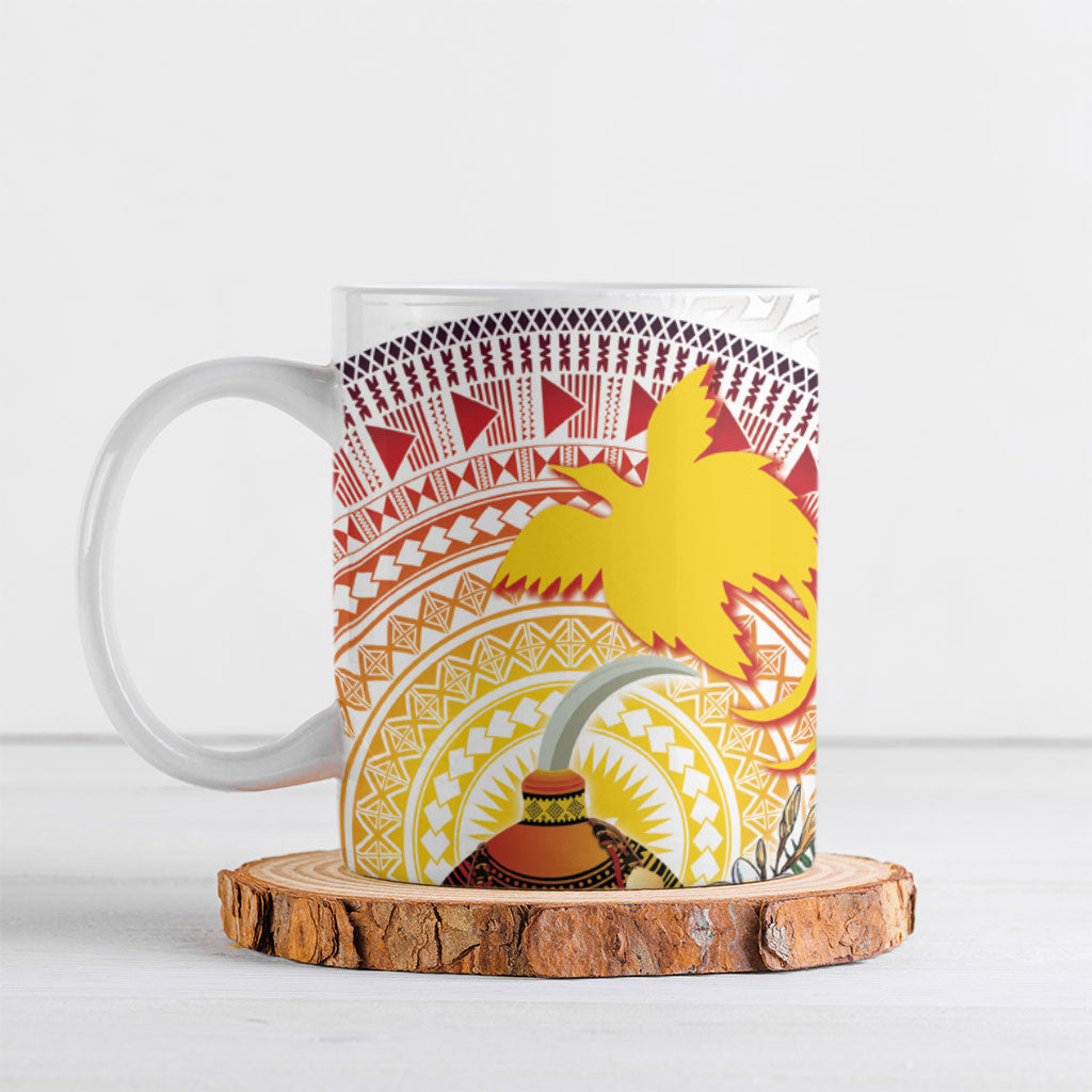 Hapi De Bilong Indipendens Papua New Guinea Ceramic Mug PNG Lime Pot LT7 White - Polynesian Pride