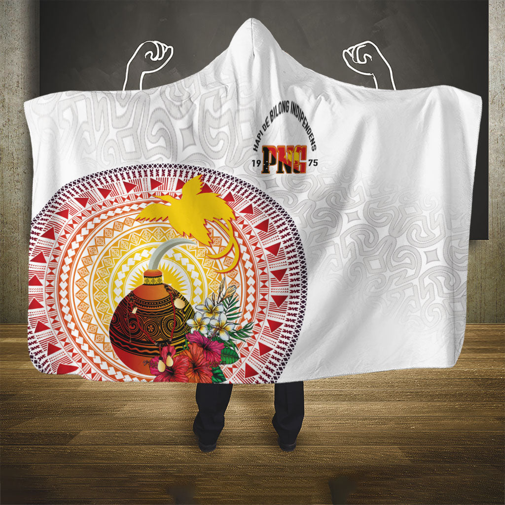 Hapi De Bilong Indipendens Papua New Guinea Hooded Blanket PNG Lime Pot LT7 - Polynesian Pride