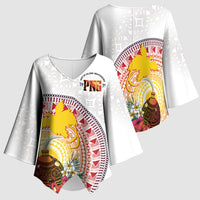 Hapi De Bilong Indipendens Papua New Guinea Kimono Sleeve Blouse PNG Lime Pot LT7 - Polynesian Pride