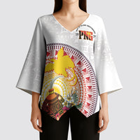 Hapi De Bilong Indipendens Papua New Guinea Kimono Sleeve Blouse PNG Lime Pot LT7 - Polynesian Pride