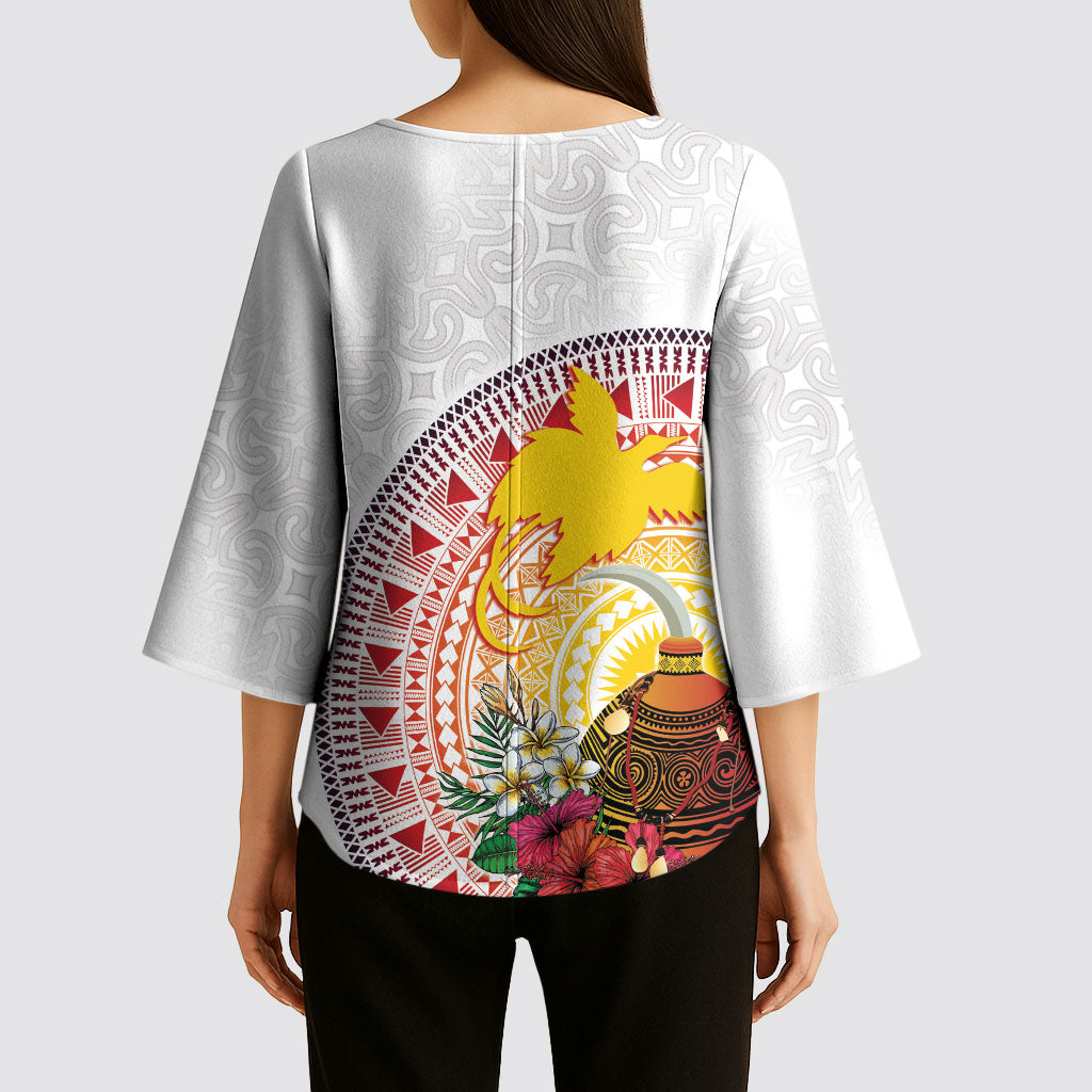 Hapi De Bilong Indipendens Papua New Guinea Kimono Sleeve Blouse PNG Lime Pot LT7 - Polynesian Pride
