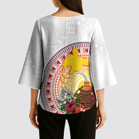 Hapi De Bilong Indipendens Papua New Guinea Kimono Sleeve Blouse PNG Lime Pot LT7 - Polynesian Pride