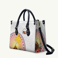 Hapi De Bilong Indipendens Papua New Guinea Leather Bag PNG Lime Pot LT7 White - Polynesian Pride