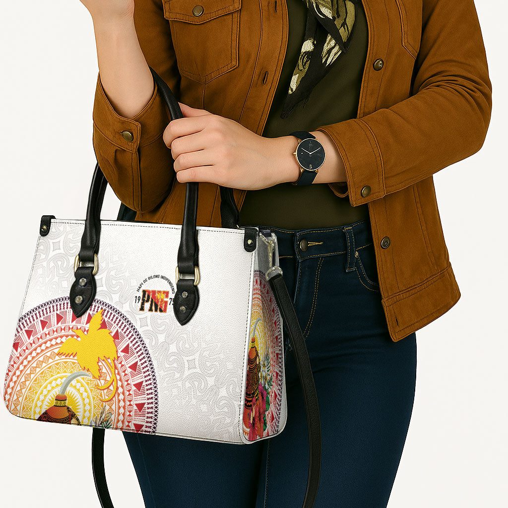 Hapi De Bilong Indipendens Papua New Guinea Leather Bag PNG Lime Pot LT7 - Polynesian Pride