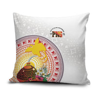 Hapi De Bilong Indipendens Papua New Guinea Pillow Cover PNG Lime Pot LT7 White - Polynesian Pride