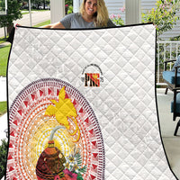 Hapi De Bilong Indipendens Papua New Guinea Quilt PNG Lime Pot LT7 White - Polynesian Pride