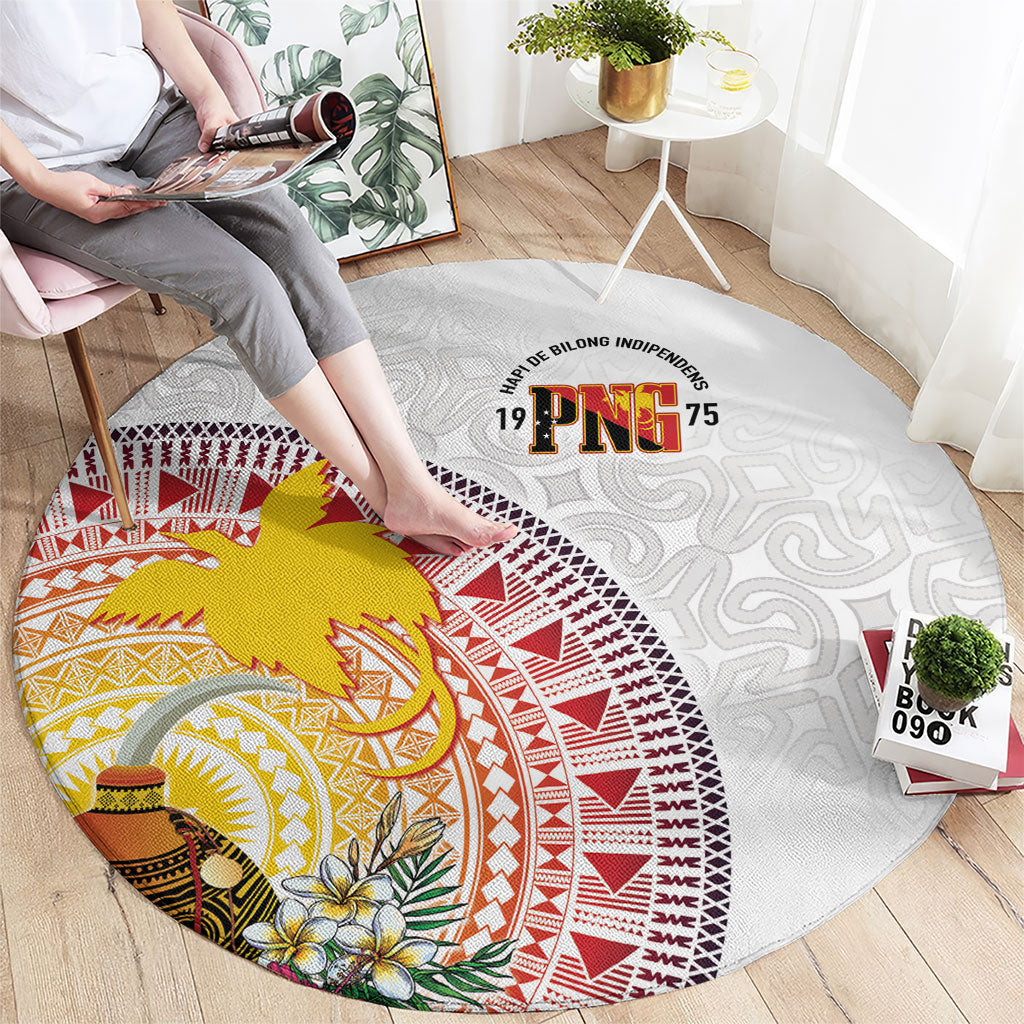 Hapi De Bilong Indipendens Papua New Guinea Round Carpet PNG Lime Pot LT7 - Polynesian Pride