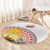 Hapi De Bilong Indipendens Papua New Guinea Round Carpet PNG Lime Pot LT7 - Polynesian Pride