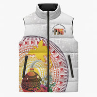 Hapi De Bilong Indipendens Papua New Guinea Sleeveless Puffer Jacket PNG Lime Pot LT7 Unisex White - Polynesian Pride
