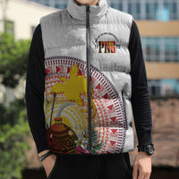 Hapi De Bilong Indipendens Papua New Guinea Sleeveless Puffer Jacket PNG Lime Pot LT7 - Polynesian Pride