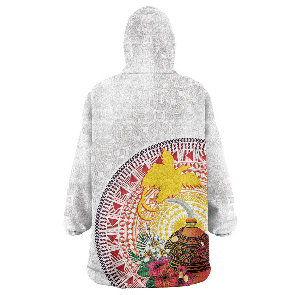 Hapi De Bilong Indipendens Papua New Guinea Wearable Blanket Hoodie PNG Lime Pot LT7 - Polynesian Pride