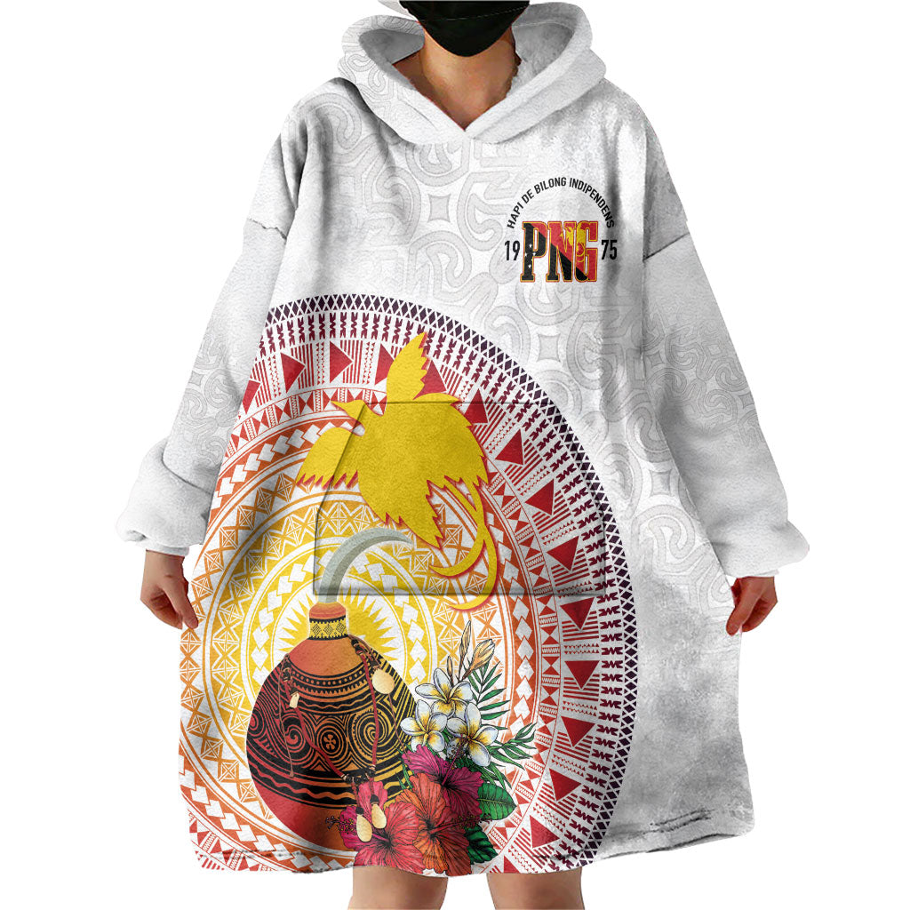 Hapi De Bilong Indipendens Papua New Guinea Wearable Blanket Hoodie PNG Lime Pot LT7 - Polynesian Pride