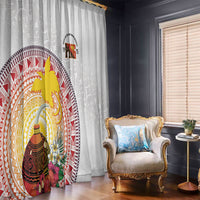 Hapi De Bilong Indipendens Papua New Guinea Window Curtain PNG Lime Pot LT7 - Polynesian Pride