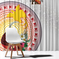 Hapi De Bilong Indipendens Papua New Guinea Window Curtain PNG Lime Pot LT7 - Polynesian Pride