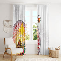 Hapi De Bilong Indipendens Papua New Guinea Window Curtain PNG Lime Pot LT7 - Polynesian Pride