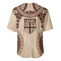 Bula Fiji Day 55th Anniversary Masi Tapa Baseball Jersey Emerald Jubilee - Beige LT7 - Polynesian Pride