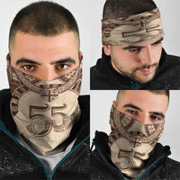Bula Fiji Day 55th Anniversary Masi Tapa Neck Gaiter Emerald Jubilee - Beige LT7 - Polynesian Pride