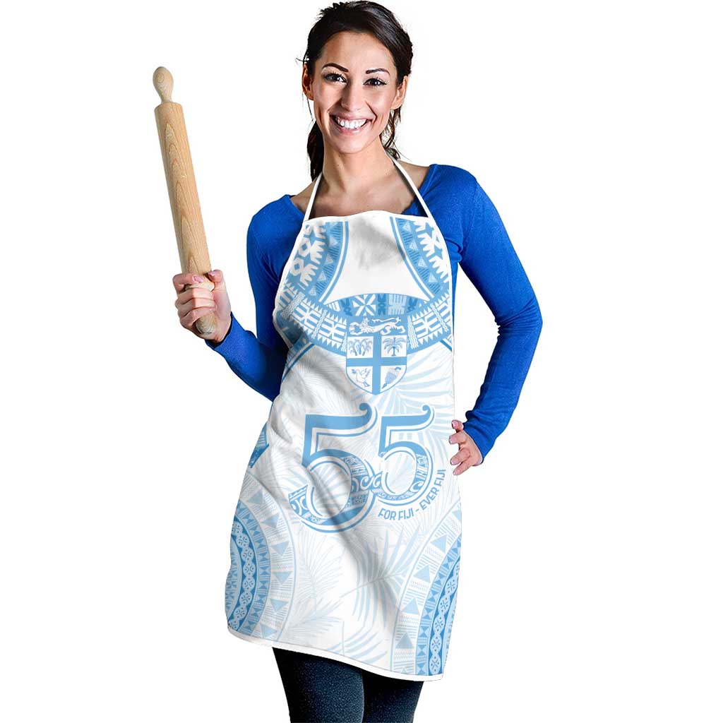 Bula Fiji Day 55th Anniversary Masi Tapa Apron Emerald Jubilee - Turquoise LT7 - Polynesian Pride