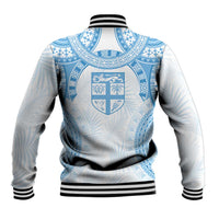 Bula Fiji Day 55th Anniversary Masi Tapa Baseball Jacket Emerald Jubilee - Turquoise LT7 - Polynesian Pride