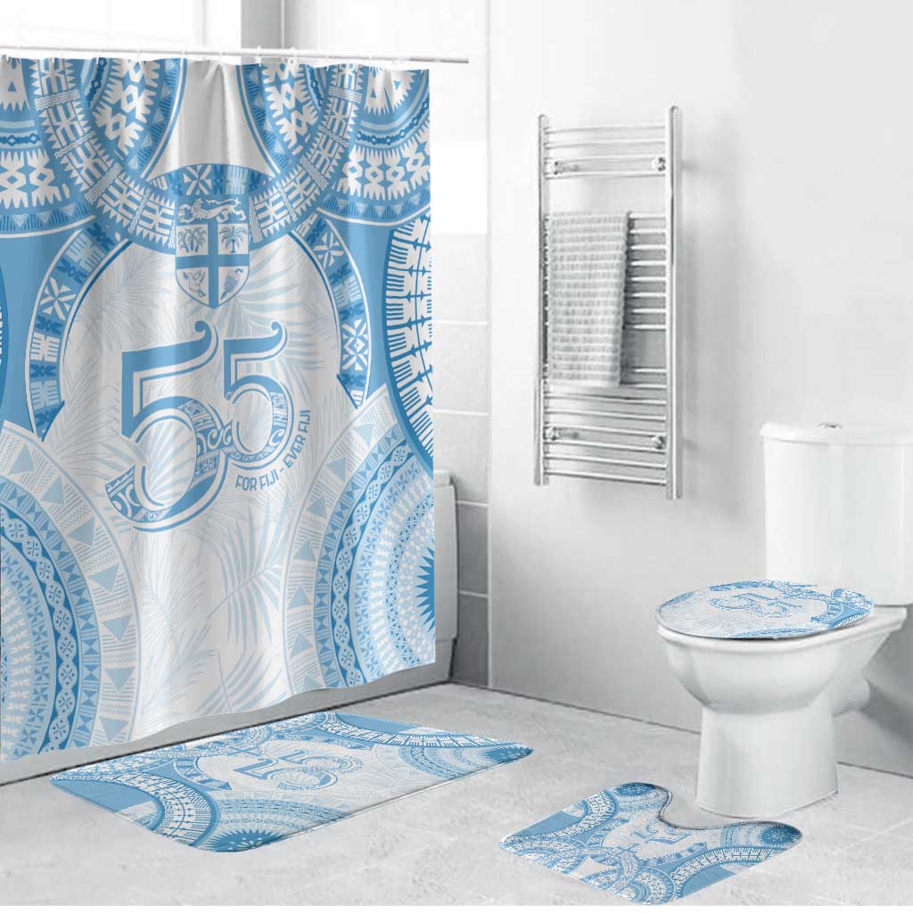 Bula Fiji Day 55th Anniversary Masi Tapa Bathroom Set Emerald Jubilee - Turquoise LT7 Bathroom Set (4 pcs) Turquoise - Polynesian Pride