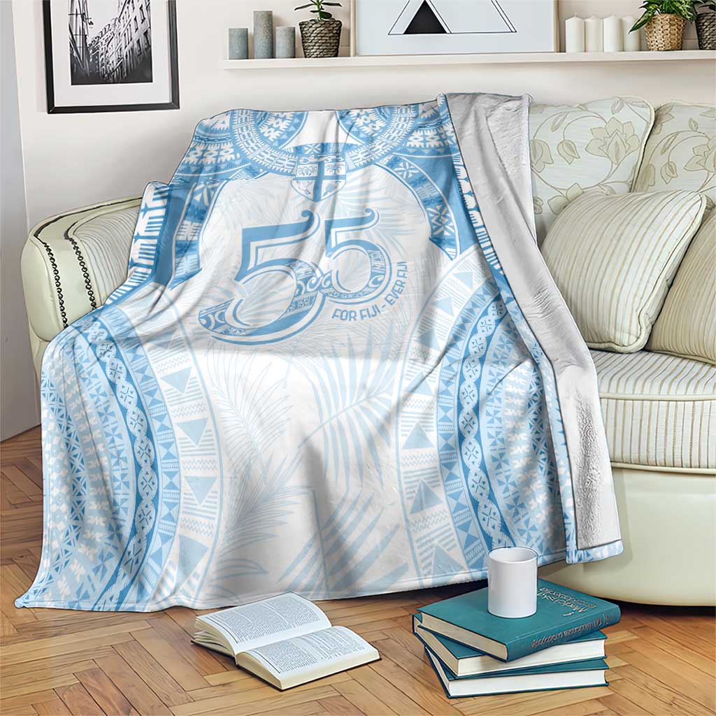 Bula Fiji Day 55th Anniversary Masi Tapa Blanket Emerald Jubilee - Turquoise LT7 Turquoise - Polynesian Pride