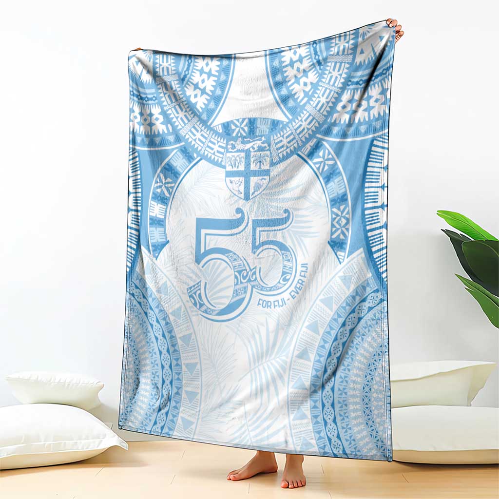 Bula Fiji Day 55th Anniversary Masi Tapa Blanket Emerald Jubilee - Turquoise LT7 - Polynesian Pride